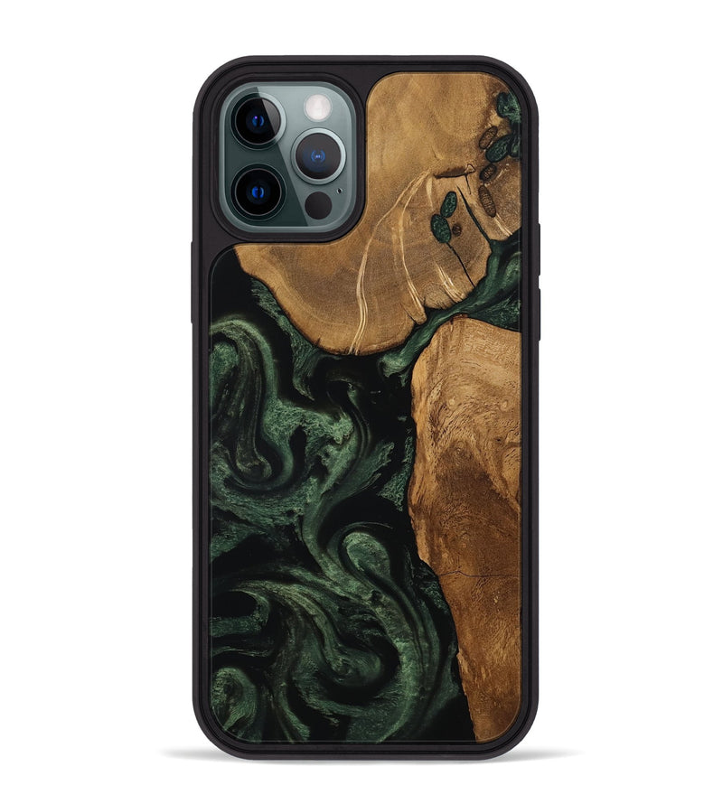 iPhone 12 Pro Max Wood Phone Case - Cleve (Ancient Olive, 801691)