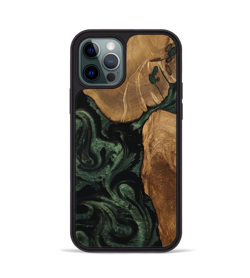 iPhone 12 Pro Wood Phone Case - Cleve (Ancient Olive, 801691)