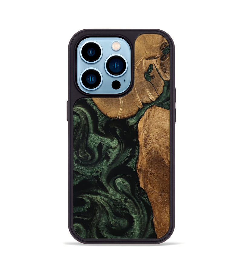 iPhone 14 Pro Wood Phone Case - Cleve (Ancient Olive, 801691)