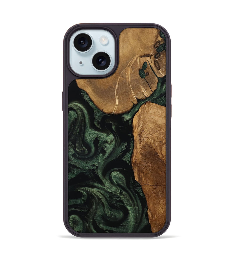 iPhone 15 Wood Phone Case - Cleve (Ancient Olive, 801691)