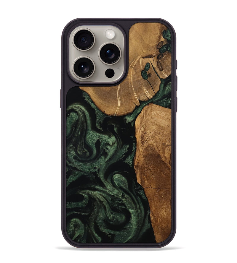 iPhone 15 Pro Max Wood Phone Case - Cleve (Ancient Olive, 801691)