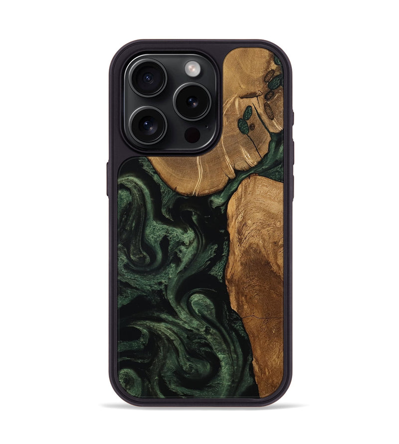 iPhone 15 Pro Wood Phone Case - Cleve (Ancient Olive, 801691)