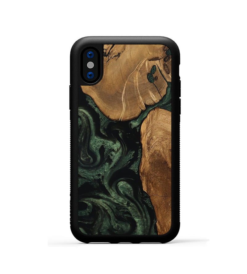 iPhone Xs Wood Phone Case - Cleve (Ancient Olive, 801691)