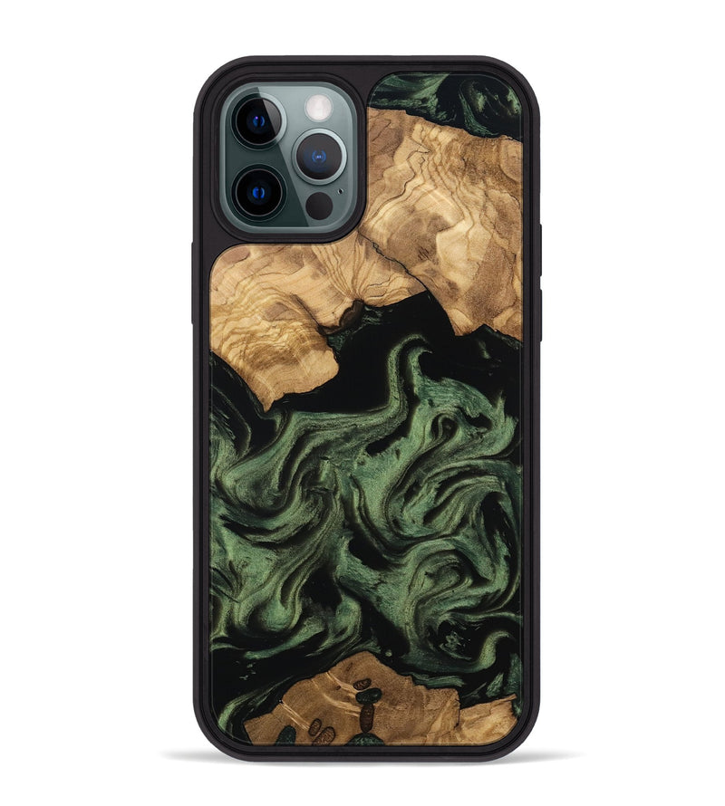 iPhone 12 Pro Max Wood Phone Case - Eugene (Ancient Olive, 801695)