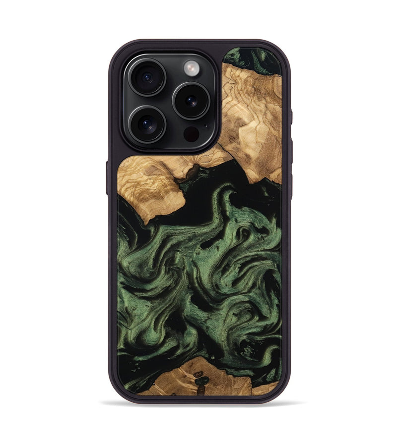 iPhone 15 Pro Wood Phone Case - Eugene (Ancient Olive, 801695)