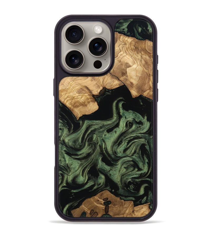 iPhone 16 Pro Max Wood Phone Case - Eugene (Ancient Olive, 801695)