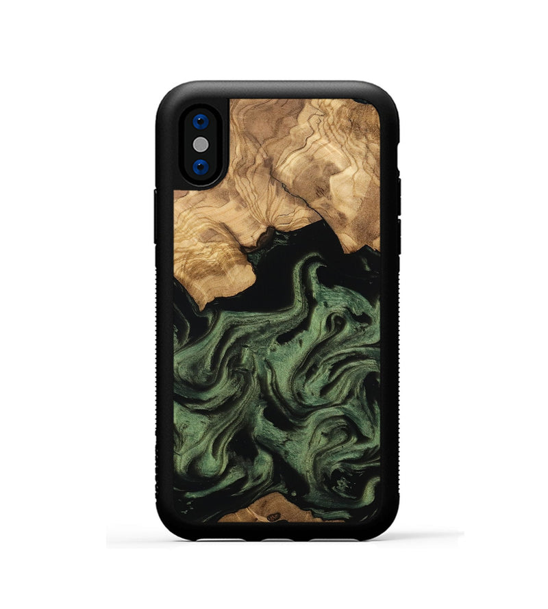 iPhone Xs Wood Phone Case - Eugene (Ancient Olive, 801695)