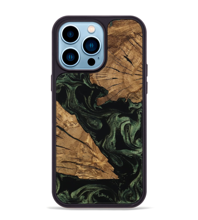 iPhone 14 Pro Max Wood Phone Case - Dandre (Ancient Olive, 801696)