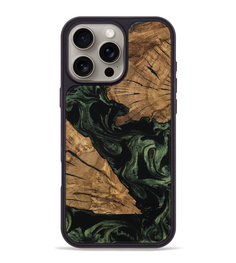 iPhone 16 Pro Max Wood Phone Case - Dandre (Ancient Olive, 801696)