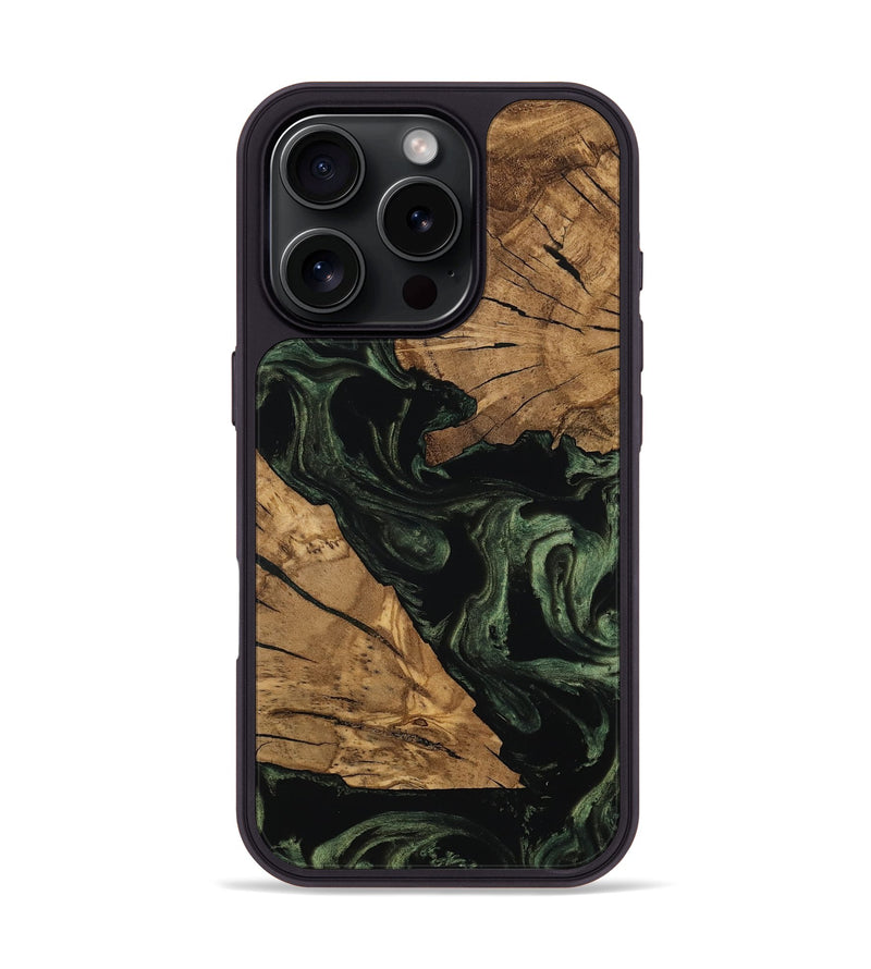 iPhone 16 Pro Wood Phone Case - Dandre (Ancient Olive, 801696)