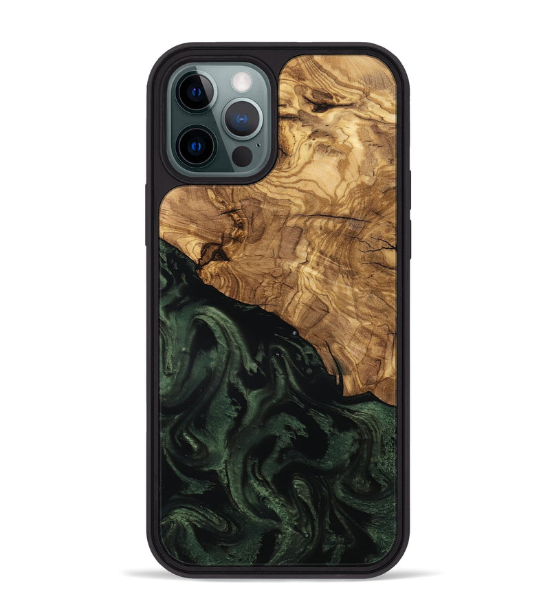 iPhone 12 Pro Max Wood Phone Case - Johan (Ancient Olive, 801699)