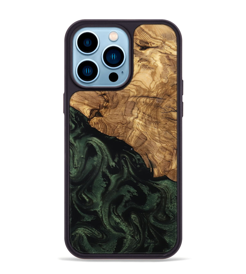 iPhone 14 Pro Max Wood Phone Case - Johan (Ancient Olive, 801699)