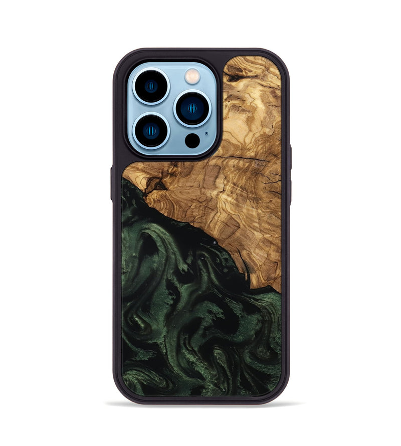 iPhone 14 Pro Wood Phone Case - Johan (Ancient Olive, 801699)