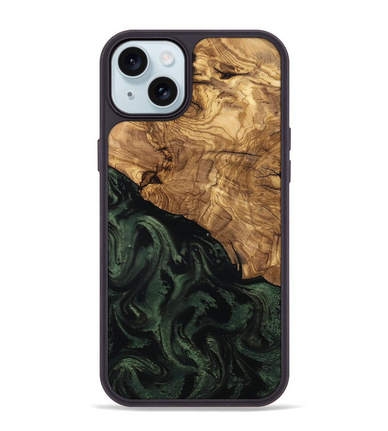 iPhone 15 Plus Wood Phone Case - Johan (Ancient Olive, 801699)