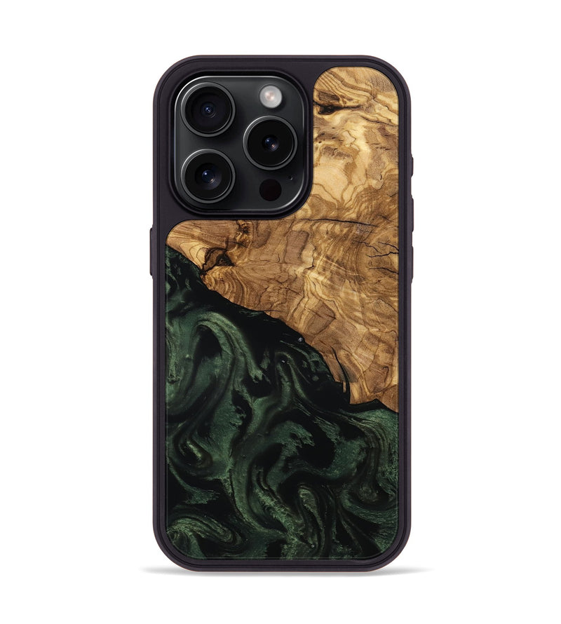 iPhone 15 Pro Wood Phone Case - Johan (Ancient Olive, 801699)