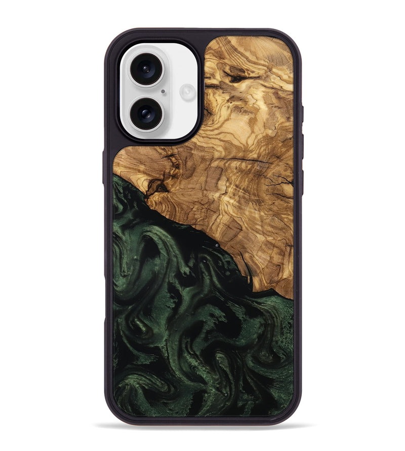 iPhone 16 Plus Wood Phone Case - Johan (Ancient Olive, 801699)