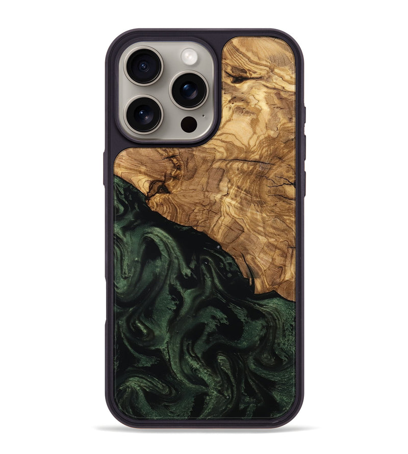 iPhone 16 Pro Max Wood Phone Case - Johan (Ancient Olive, 801699)