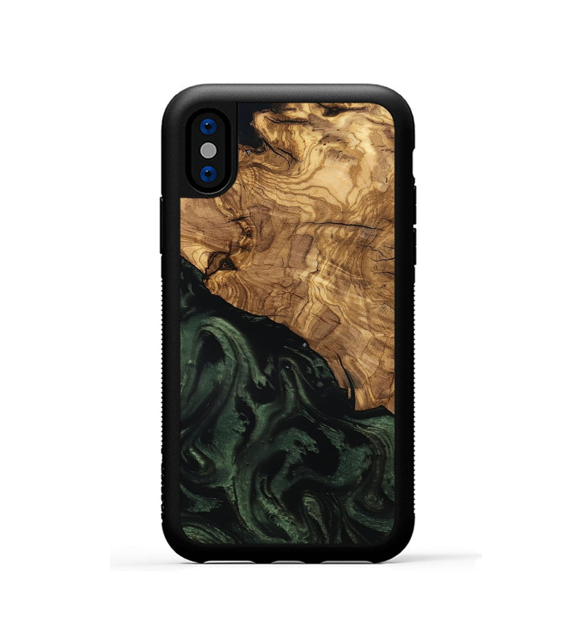 iPhone Xs Wood Phone Case - Johan (Ancient Olive, 801699)