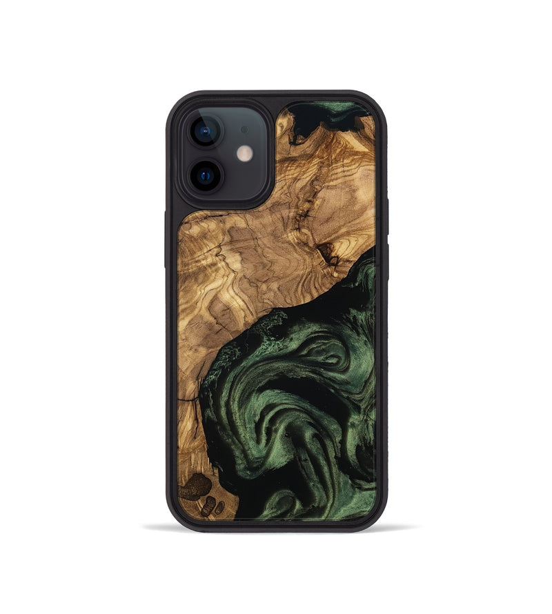 iPhone 12 mini Wood Phone Case - Heidy (Ancient Olive, 801705)
