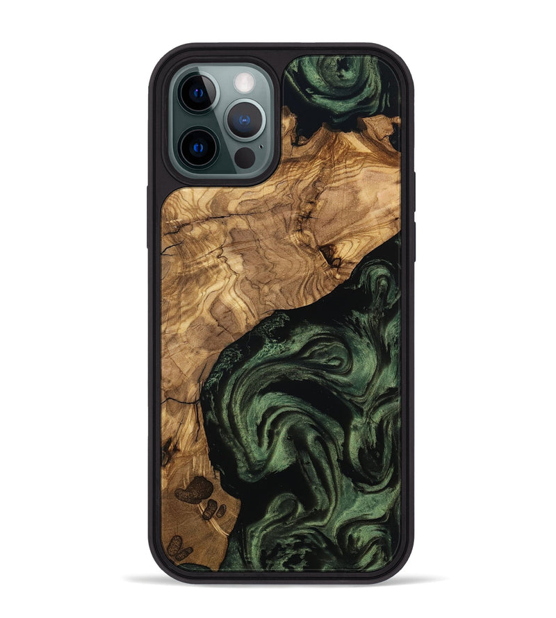 iPhone 12 Pro Max Wood Phone Case - Heidy (Ancient Olive, 801705)