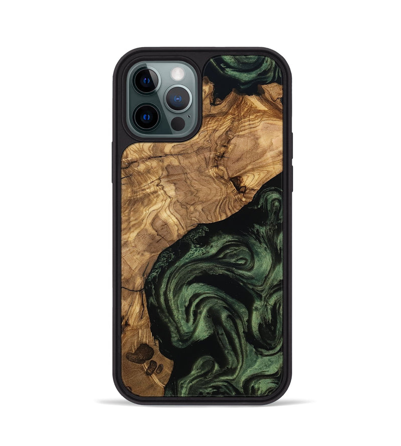 iPhone 12 Pro Wood Phone Case - Heidy (Ancient Olive, 801705)