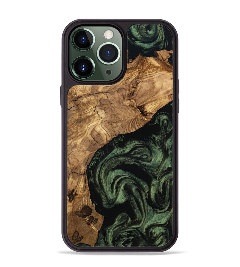 iPhone 13 Pro Max Wood Phone Case - Heidy (Ancient Olive, 801705)