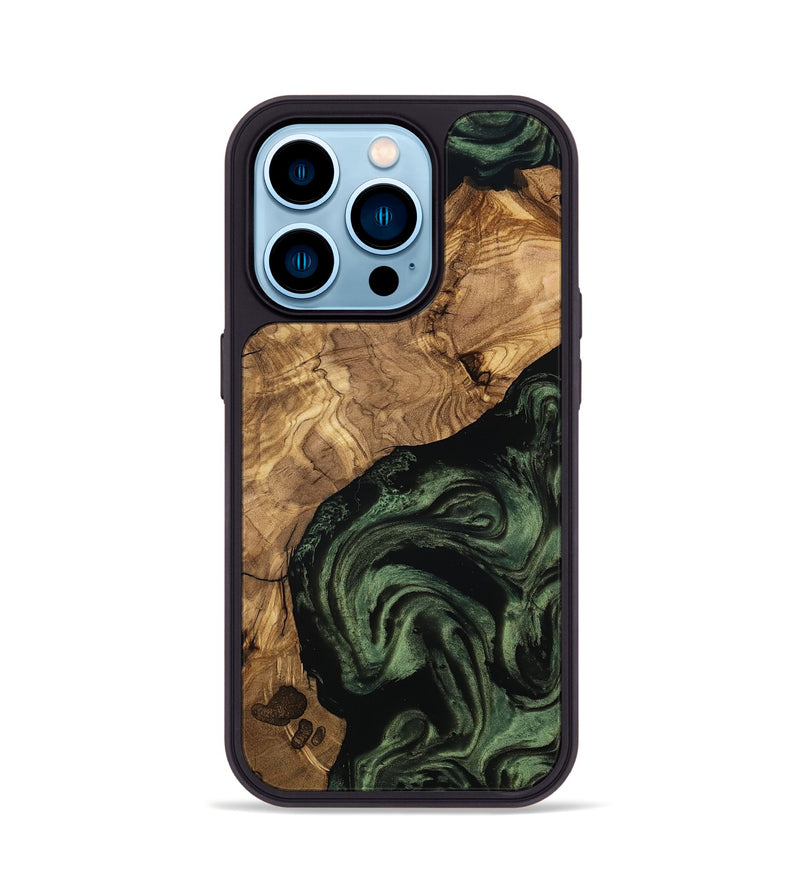 iPhone 14 Pro Wood Phone Case - Heidy (Ancient Olive, 801705)