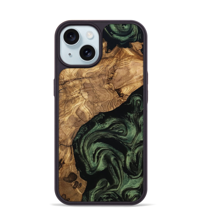 iPhone 15 Wood Phone Case - Heidy (Ancient Olive, 801705)