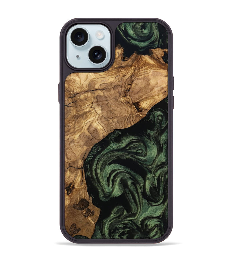 iPhone 15 Plus Wood Phone Case - Heidy (Ancient Olive, 801705)