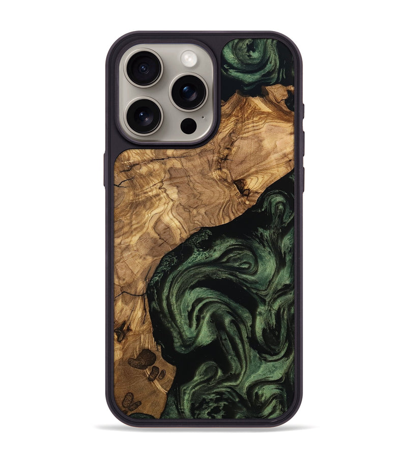 iPhone 15 Pro Max Wood Phone Case - Heidy (Ancient Olive, 801705)