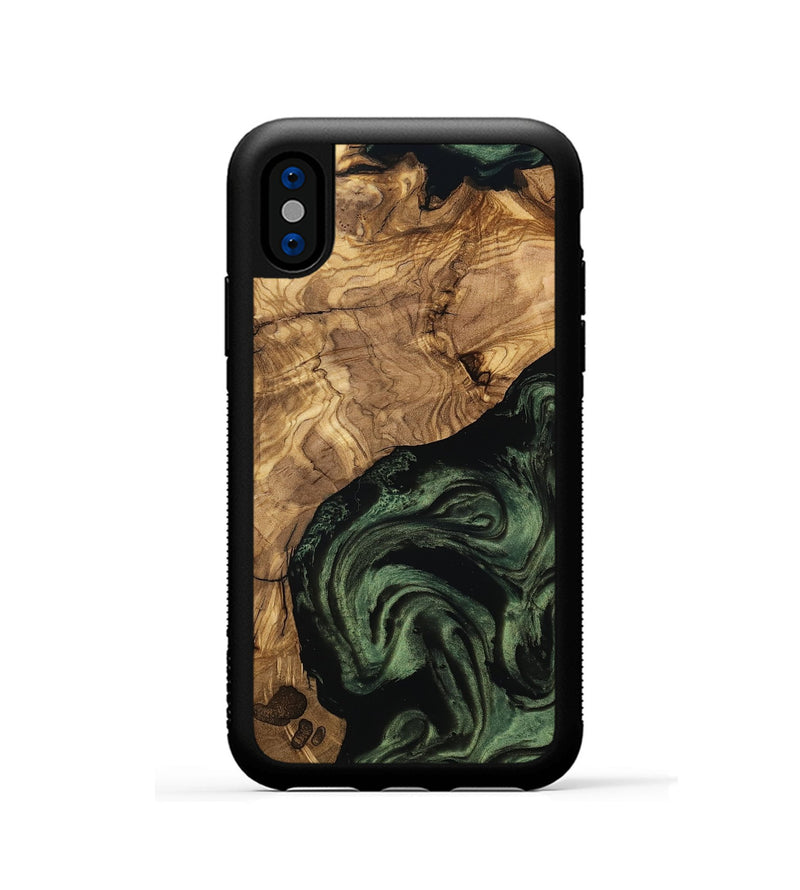 iPhone Xs Wood Phone Case - Heidy (Ancient Olive, 801705)