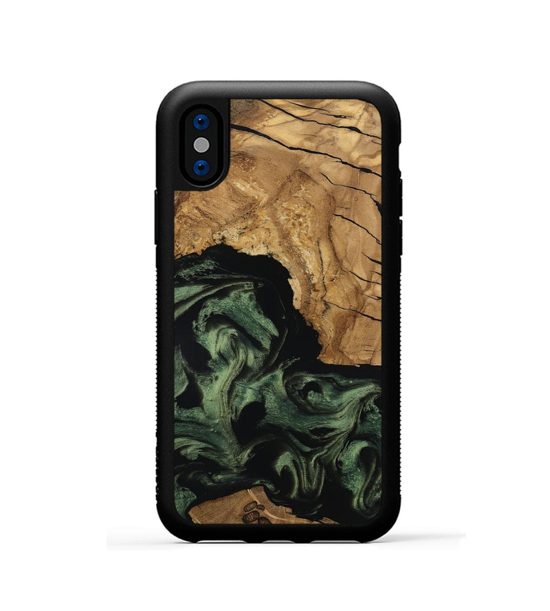 iPhone Xs Wood Phone Case - Amaya (Ancient Olive, 801706)