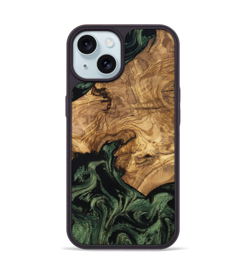 iPhone 15 Wood Phone Case - Domenic (Ancient Olive, 801710)