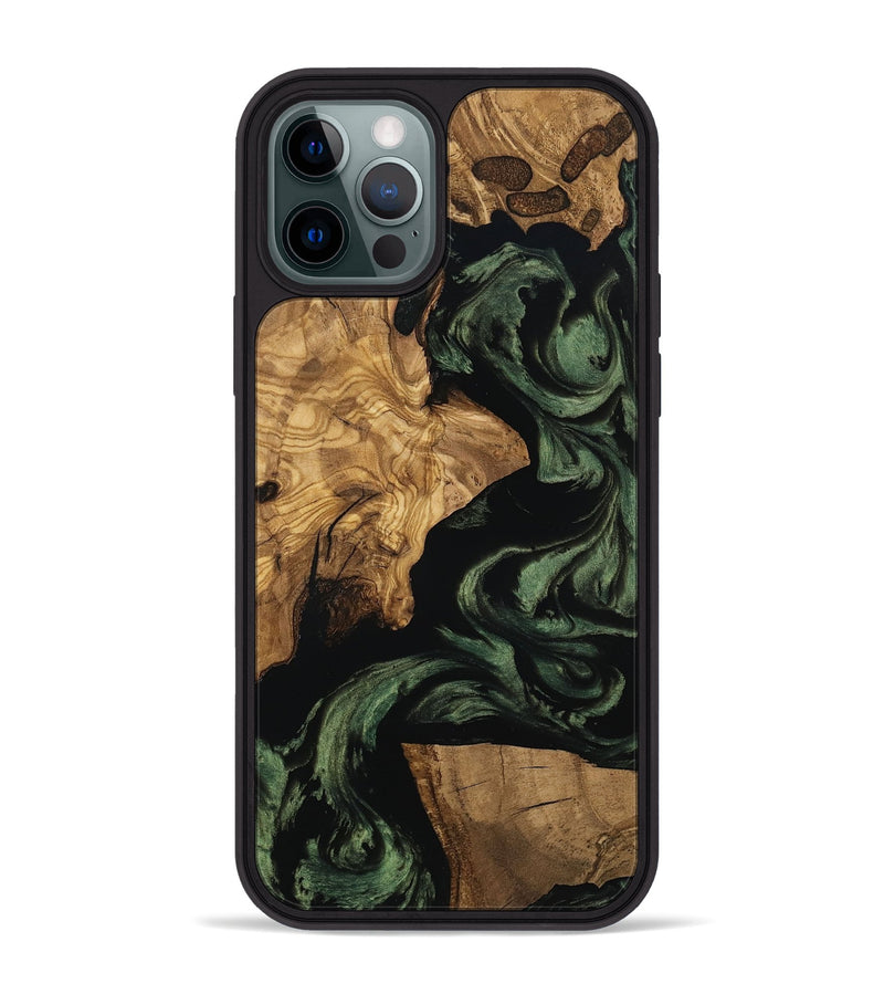 iPhone 12 Pro Max Wood Phone Case - Mayme (Ancient Olive, 801715)