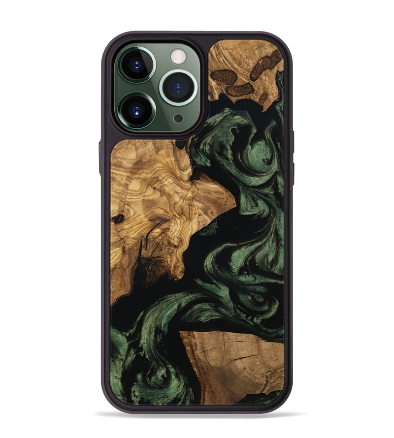iPhone 13 Pro Max Wood Phone Case - Mayme (Ancient Olive, 801715)
