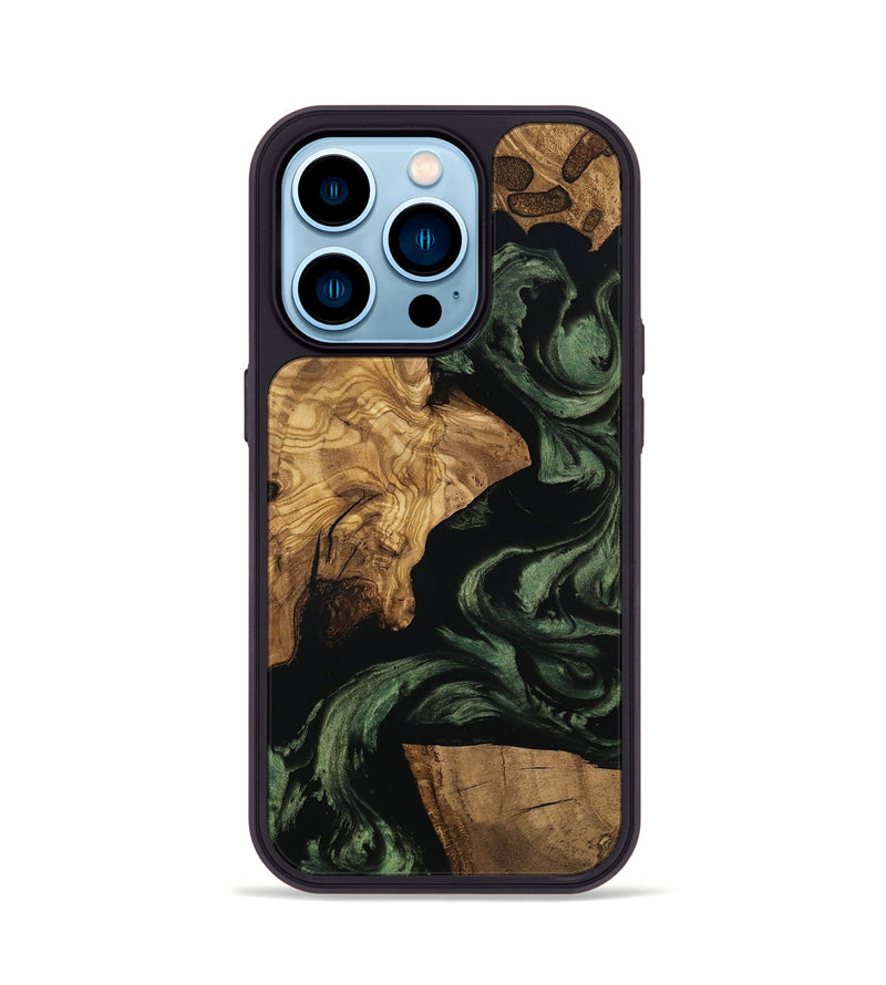 iPhone 14 Pro Wood Phone Case - Mayme (Ancient Olive, 801715)