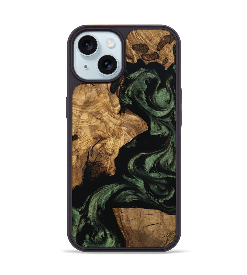 iPhone 15 Wood Phone Case - Mayme (Ancient Olive, 801715)