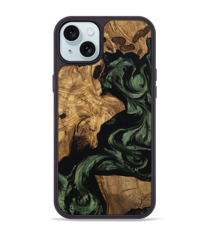 iPhone 15 Plus Wood Phone Case - Mayme (Ancient Olive, 801715)