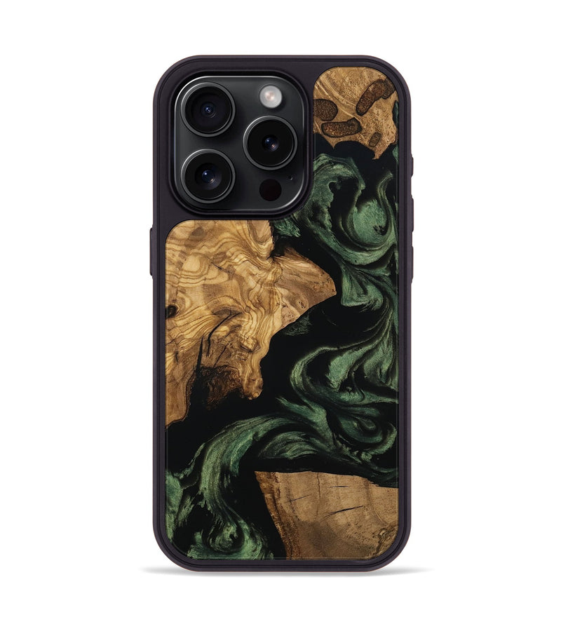 iPhone 15 Pro Wood Phone Case - Mayme (Ancient Olive, 801715)