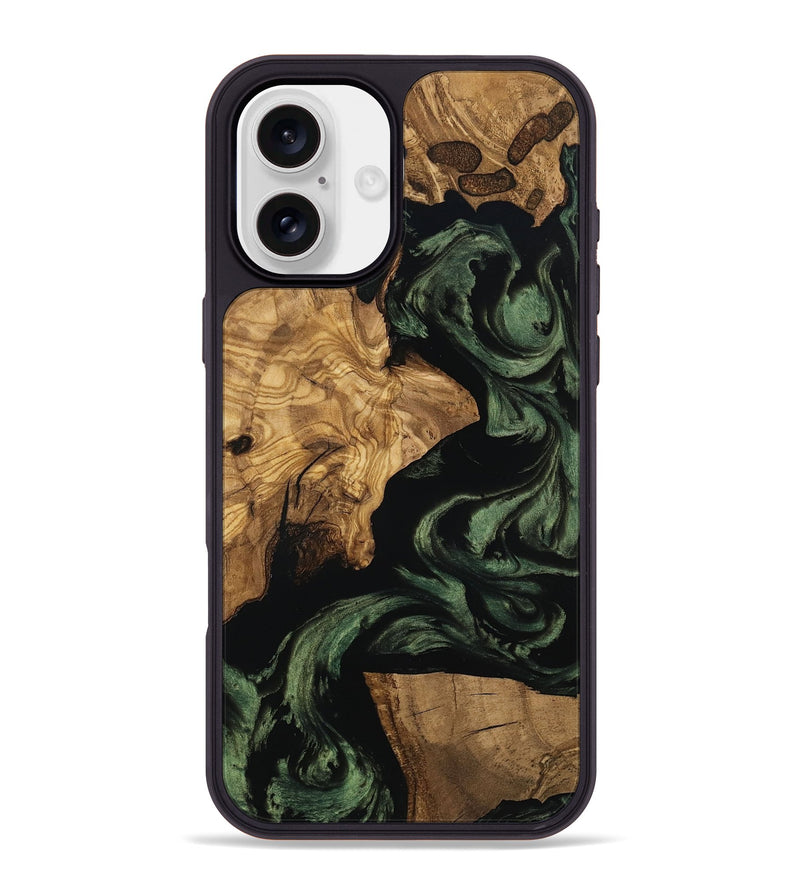 iPhone 16 Plus Wood Phone Case - Mayme (Ancient Olive, 801715)
