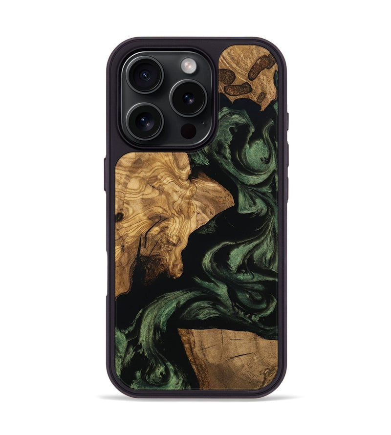 iPhone 16 Pro Wood Phone Case - Mayme (Ancient Olive, 801715)