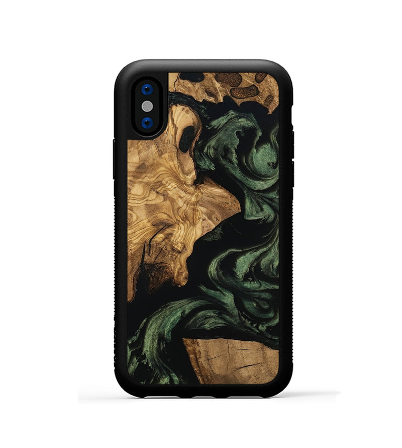 iPhone Xs Wood Phone Case - Mayme (Ancient Olive, 801715)