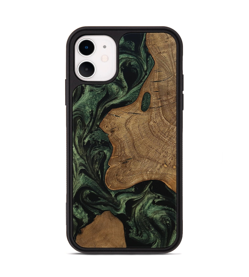 iPhone 11 Wood Phone Case - Burl (Ancient Olive, 801718)