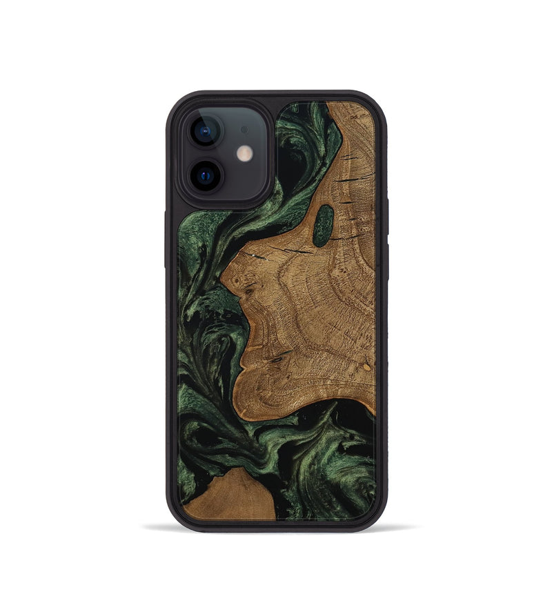 iPhone 12 mini Wood Phone Case - Burl (Ancient Olive, 801718)