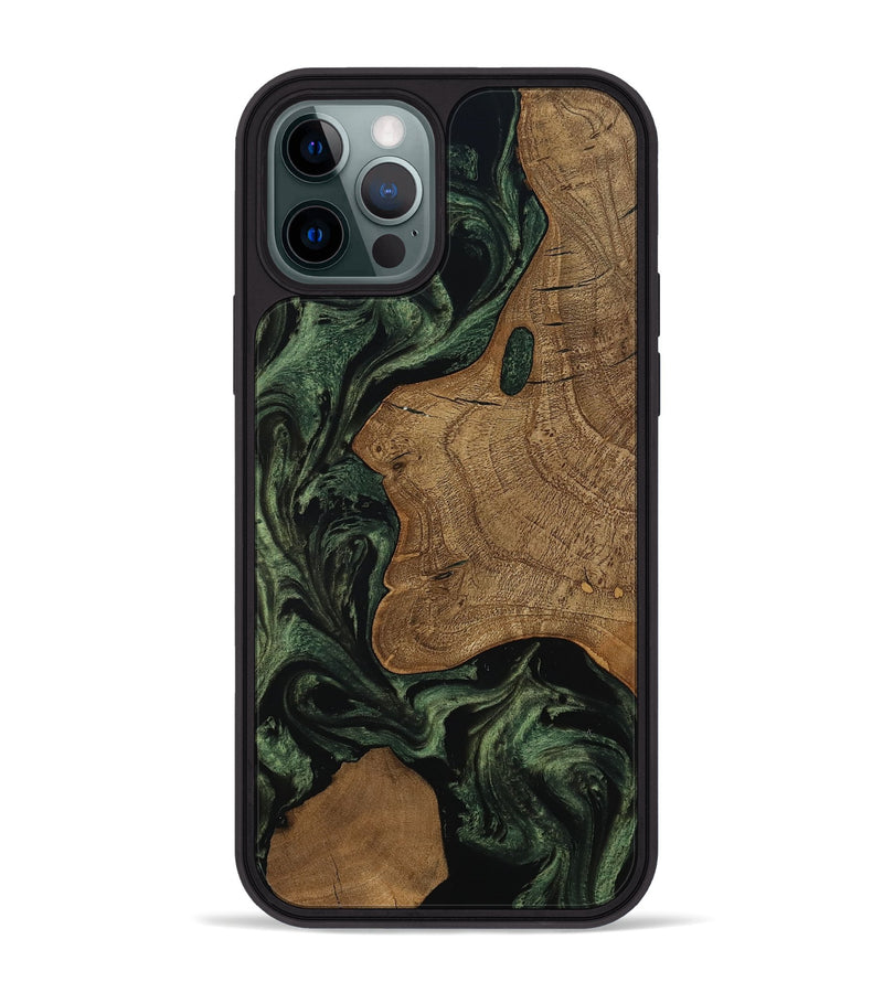 iPhone 12 Pro Max Wood Phone Case - Burl (Ancient Olive, 801718)