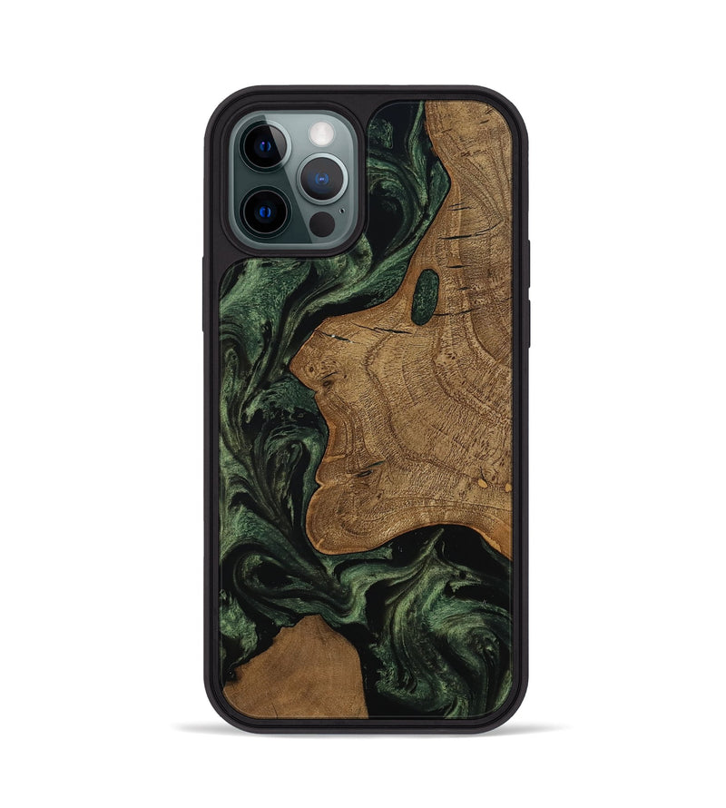 iPhone 12 Pro Wood Phone Case - Burl (Ancient Olive, 801718)