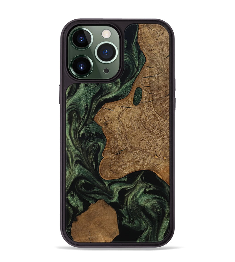 iPhone 13 Pro Max Wood Phone Case - Burl (Ancient Olive, 801718)