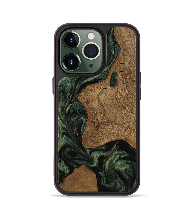 iPhone 13 Pro Wood Phone Case - Burl (Ancient Olive, 801718)