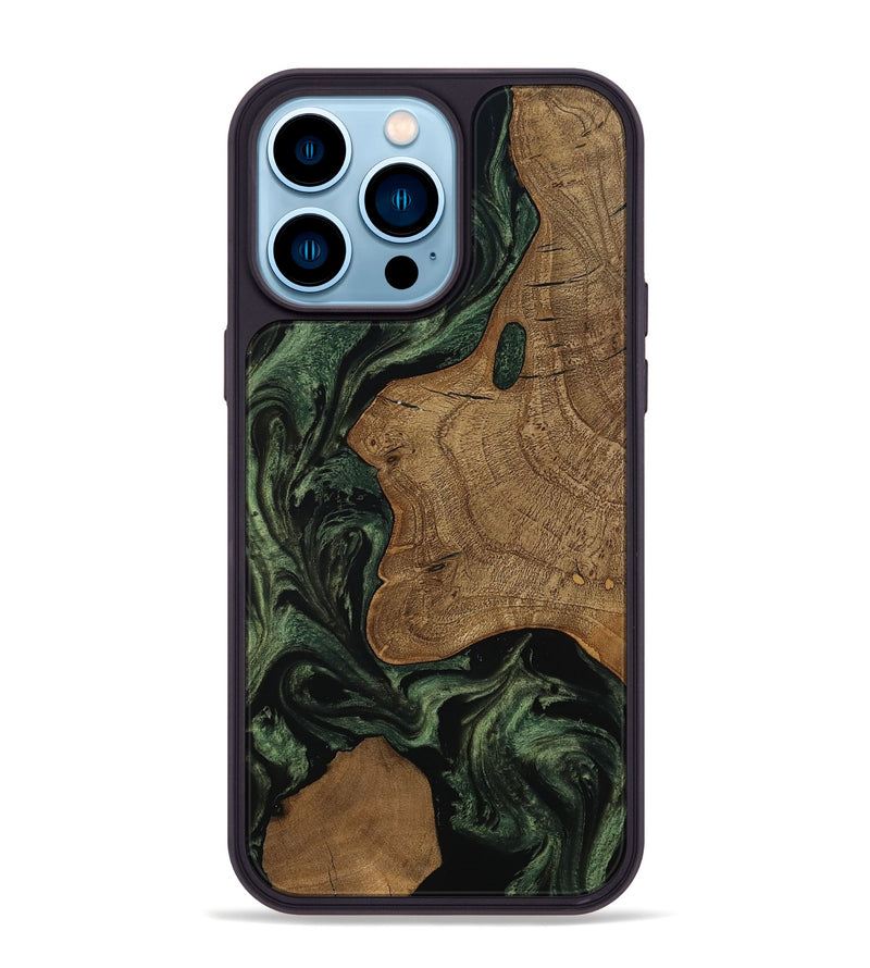 iPhone 14 Pro Max Wood Phone Case - Burl (Ancient Olive, 801718)