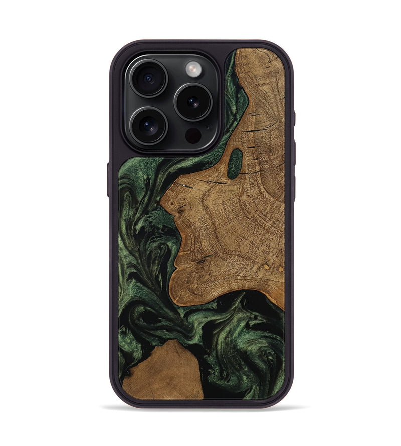 iPhone 15 Pro Wood Phone Case - Burl (Ancient Olive, 801718)